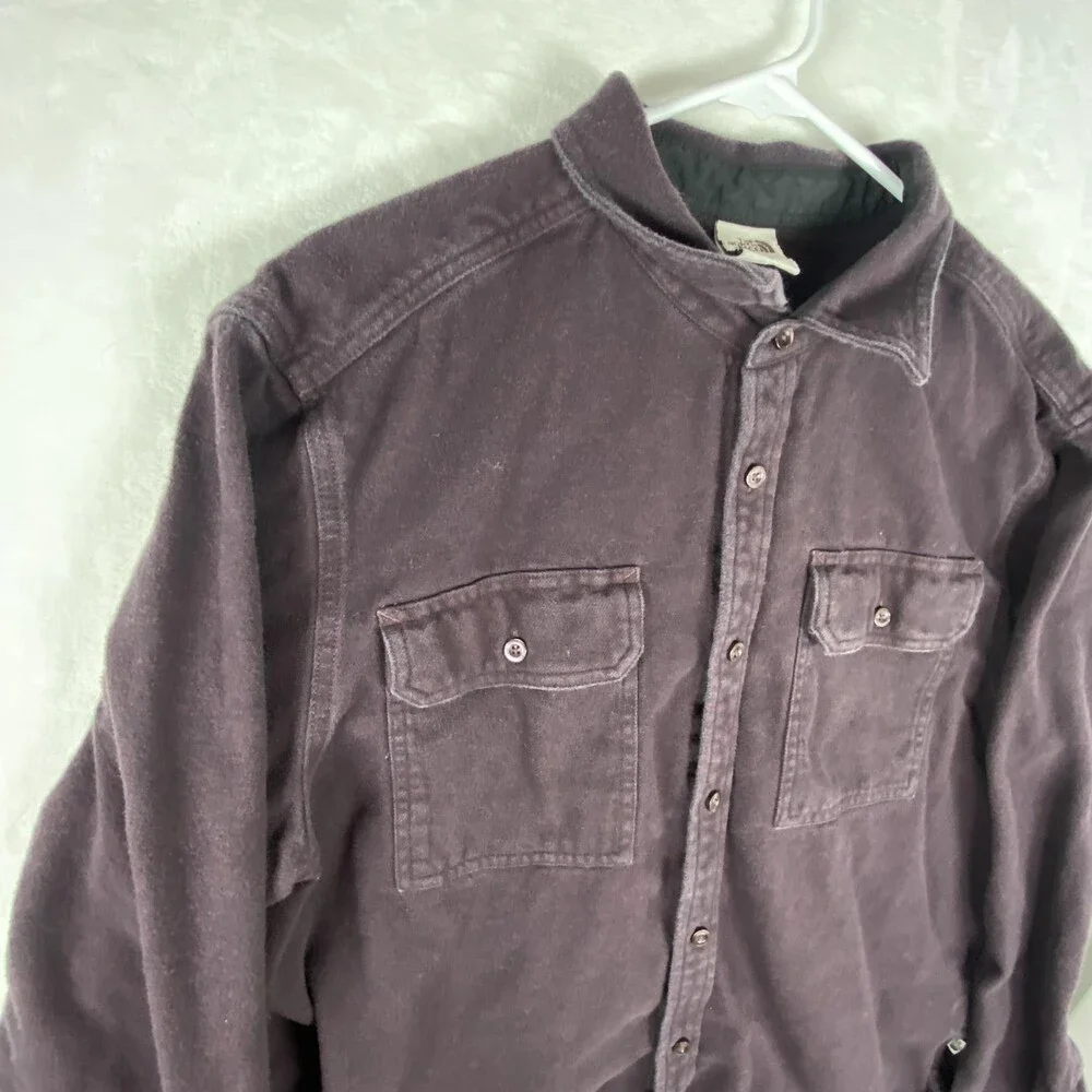 The North Face Arroyo Flannel Mens XL Purple Cotton Canvas Shirt Casual Warm